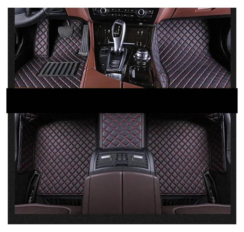 Fußmatten Für Cadillac Für SRX 2003-2023 Custom Car Fußmatten Auto Teppiche Fuß Coche Zubehör Auto Fußmatten(Schwarz Rot) von DZSFSTRHRRT