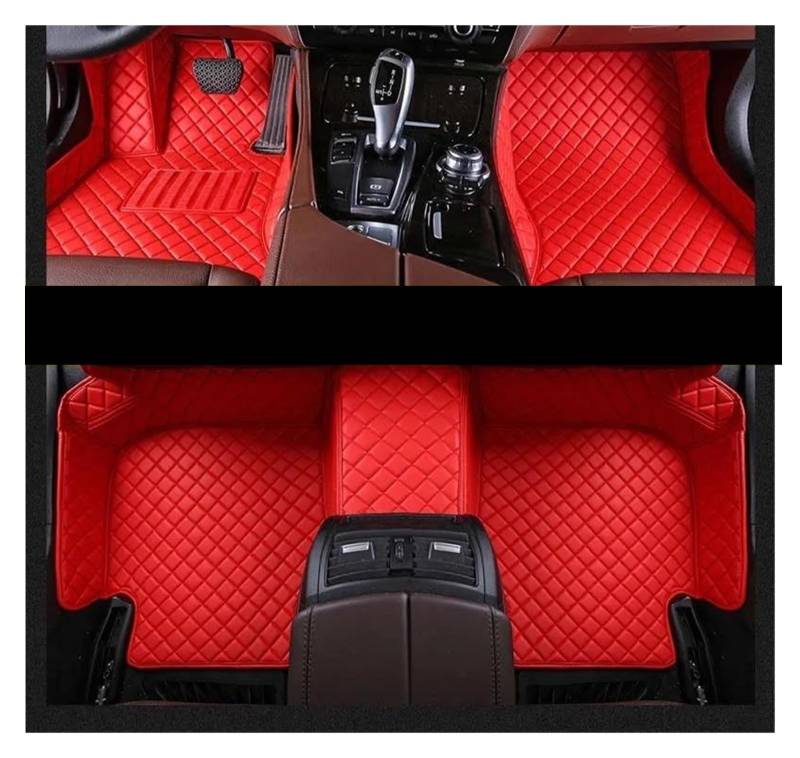 Fußmatten Für Infiniti Für QX70 2013 2014 2015 2016 2017 2018 2019 2020 2021 2022 Custom Car Fußmatten Auto Teppiche Fuß Coche Zubehör Auto Fußmatten(Rot) von DZSFSTRHRRT