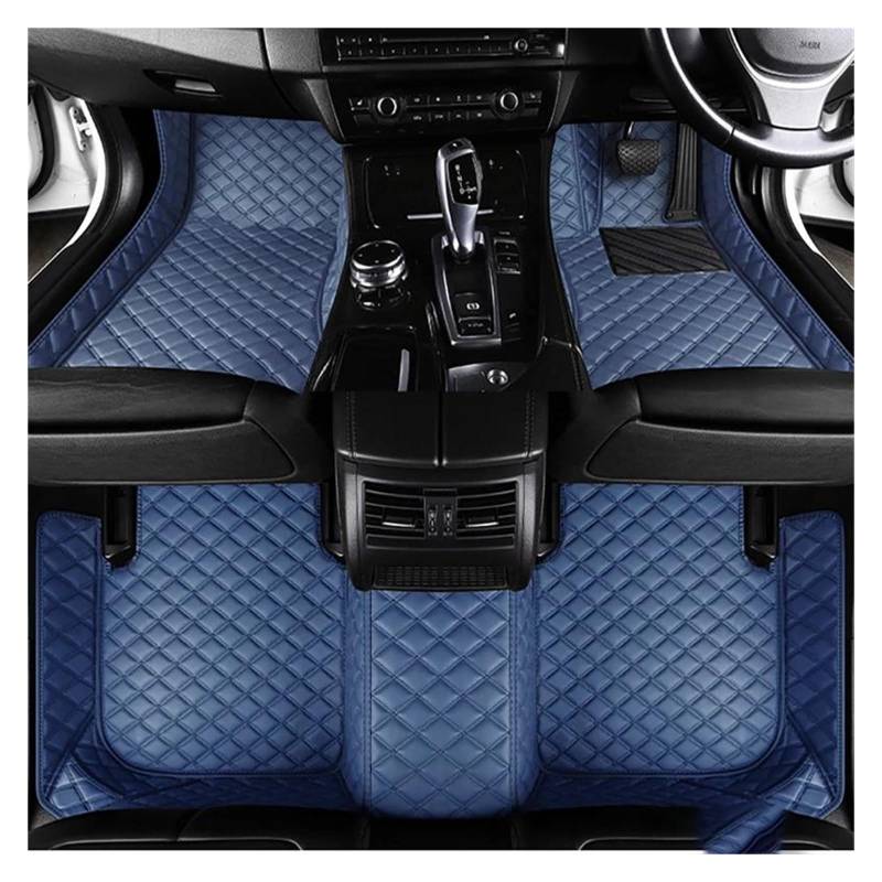 Fußmatten Für Mitsubishi Für Pajero 2008 2009 2010 2011 Leder Custom Full Set RHD Auto Fußmatten Interior Styling Automatten Teppiche Zubehör Auto Fußmatten(Blau) von DZSFSTRHRRT