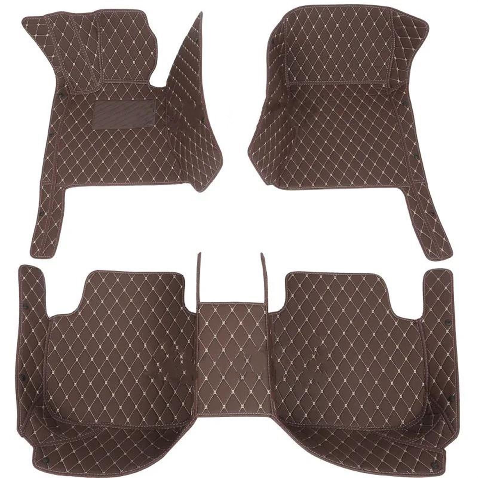 Fußmatten Für Skoda Für Rapid 2013 2014 2015 2016 Luxus-Leder 3D-Innenausstattung Teile Custom Car Mat mit Taschen Boden Teppich Teppiche Zubehör Auto Fußmatten(Braun) von DZSFSTRHRRT