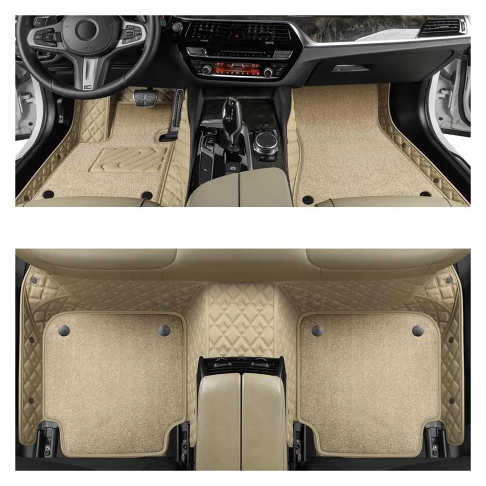 Fußmatten Luxus-Fußmatten für Toyota für Verso 2004 2005 2006 2007 2008 2009 Auto-Matten-Zubehör Innenausstattung Ersatzteile Auto Fußmatten(Beige) von DZSFSTRHRRT