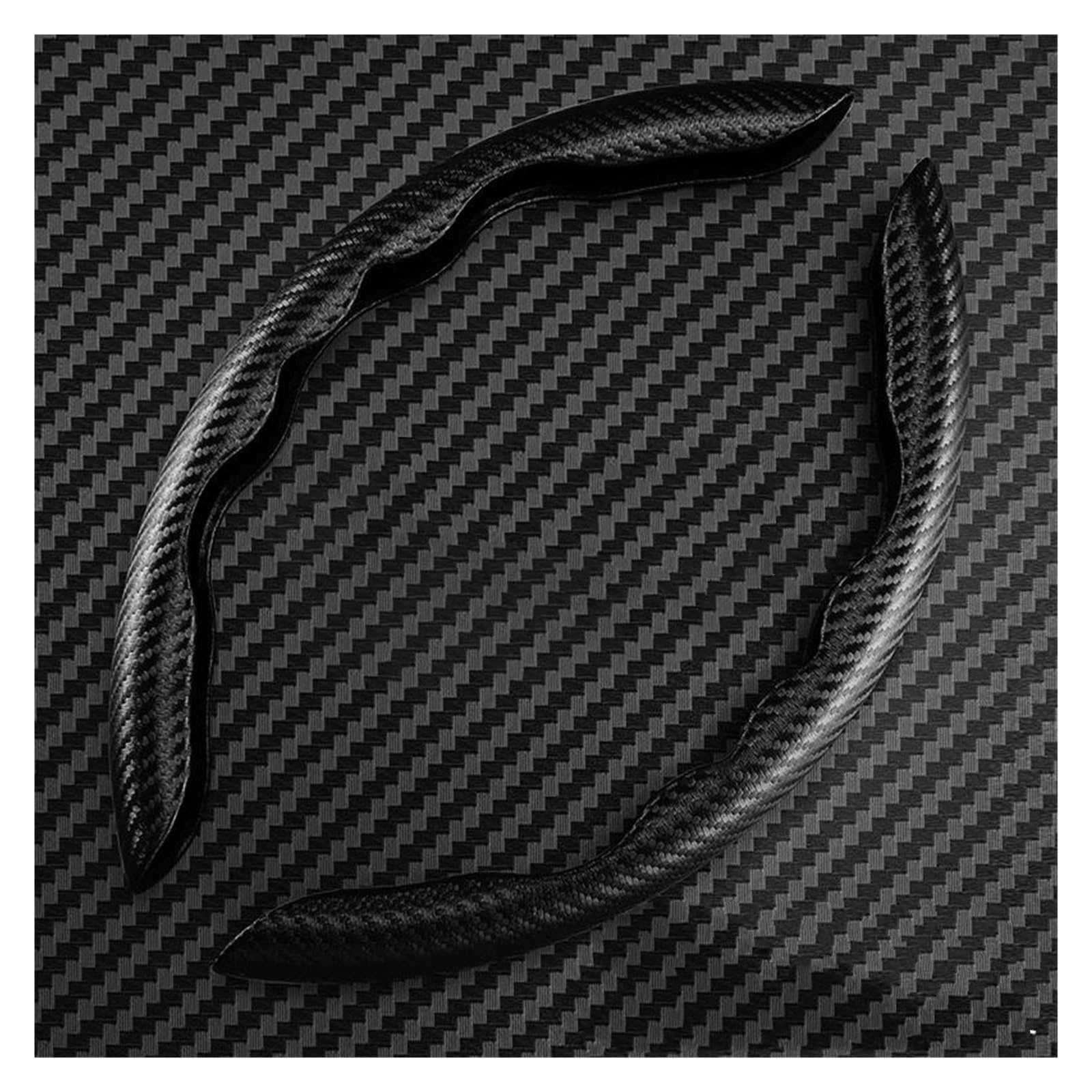 Lenkrad Abdeckung 36 cm Auto Lenkrad Abdeckung Nicht-slip Carbon Faser Ultra-dünne Karte Abdeckung Sommer Auto Griff Schutzhülle Lenkradabdeckung(Schwarz) von DZSFSTRHRRT