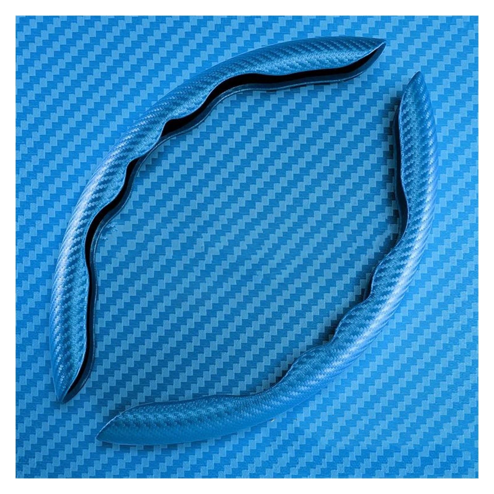 Lenkrad Abdeckung 36 cm Carbon Faser Auto Lenkrad Abdeckung Nicht-slip Ultra-dünne Karte Abdeckung Auto Griff Schutzhülle Typ D Universal Lenkradabdeckung(Blau) von DZSFSTRHRRT