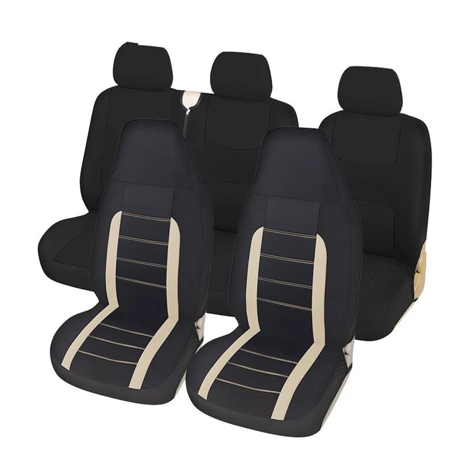 Sitzbezüge Auto Autositzbezüge Schalensitzbezug Sitzschoner Universal für Peugeot für Boxer Autositzbezüge Autositzkissen Autositzbezüge(Beige Full Set) von DZSFSTRHRRT