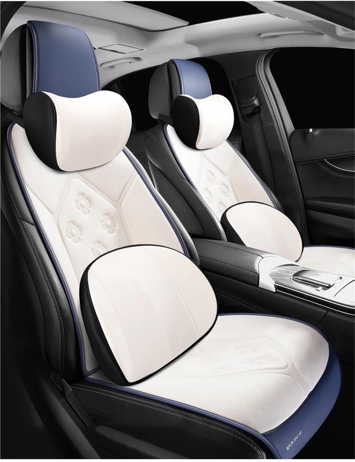 Sitzbezüge Auto Autositzbezüge für Peugeot 508 Zubehör Vierjahreszeiten-Autositzbezüge Autositzkissen Autositzbezüge(White+Cushion) von DZSFSTRHRRT