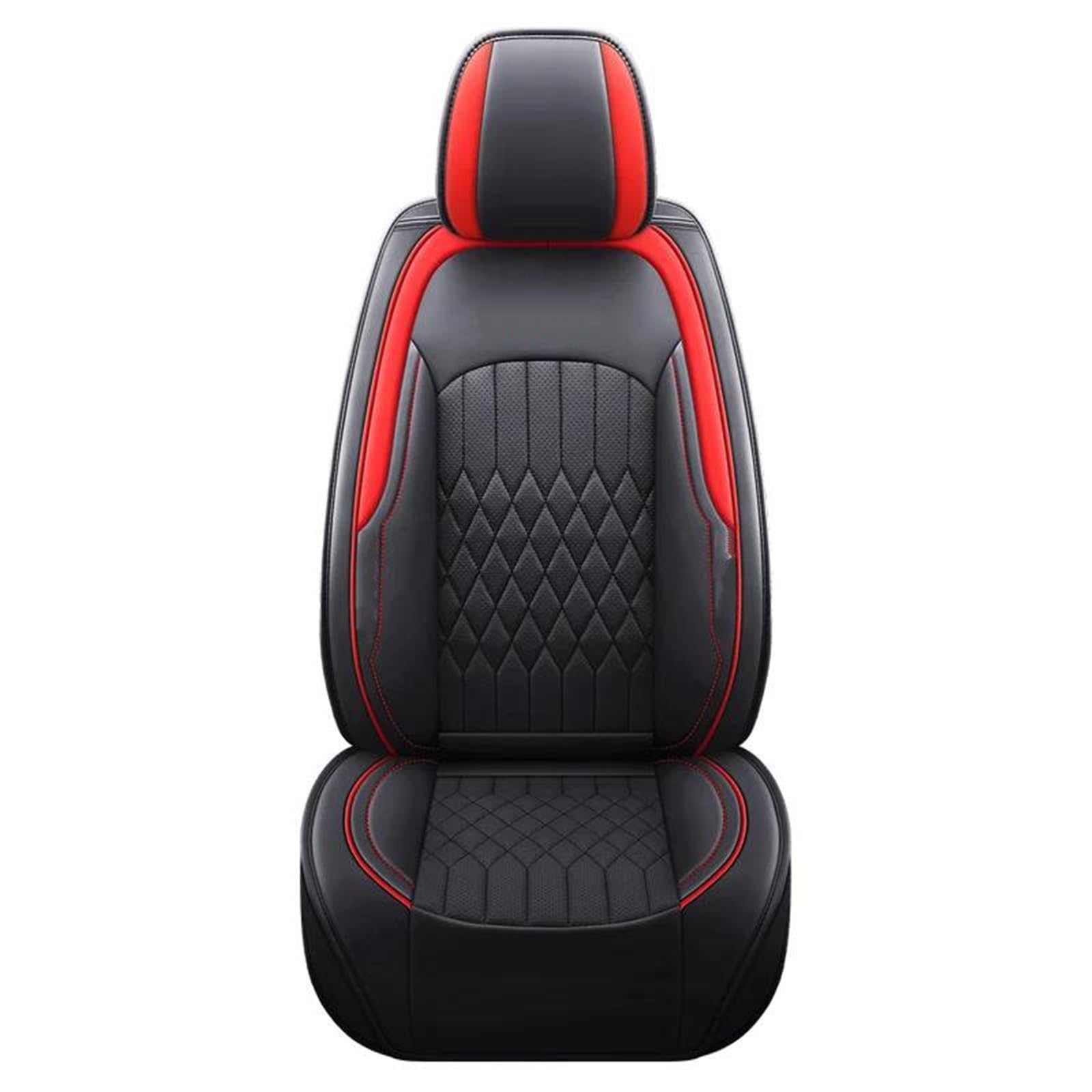 Sitzbezüge Auto PU-Leder Luxus-Autositzbezüge für Peugeot 301 Innenräume Sitzbezug Autositzbezüge Autositzkissen Autositzbezüge(Black red 5PCS) von DZSFSTRHRRT