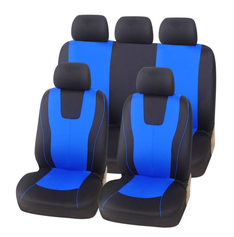 DZSGJNOF Pkw-Sitzbezüge Autositzbezüge Kissen Vorne Full Set Sitzbezüge Für Kia Für Rio 3 Für Spectra Für Soul 2011G Autozubehör Innenausstattung Auto Schonbezüge(Blue Full Set) von DZSGJNOF