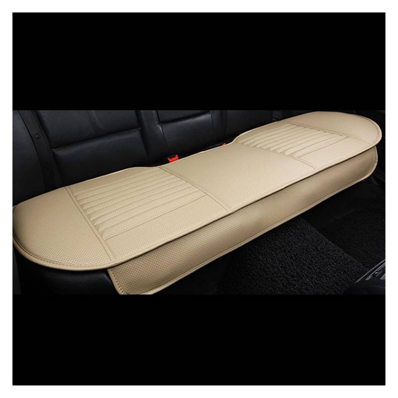 DZSGJNOF Pkw-Sitzbezüge Autositzbezüge Universeller PU-Leder-Sitzbezug Vier-Jahreszeiten-Automobilbezüge Kissen Auto-Innenraumschutz Sitzpolster Stuhl Auto Schonbezüge(1pc Rear Beige) von DZSGJNOF