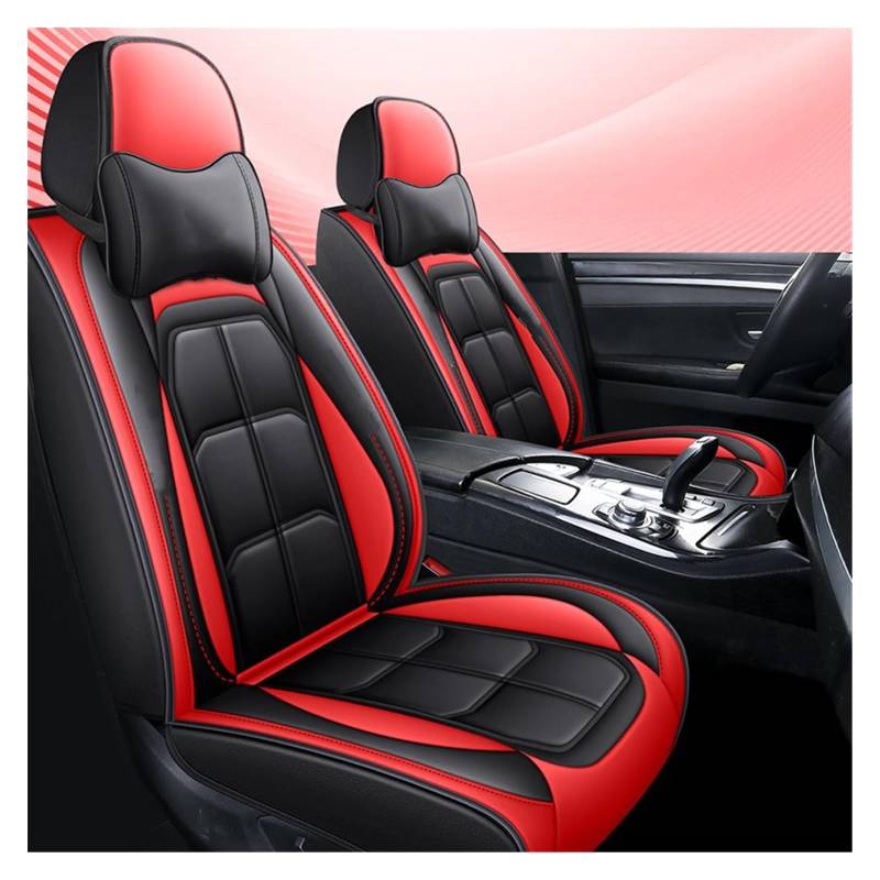 DZSGJNOF Pkw-Sitzbezüge Autositzbezug Leder Für Toyota Alle Modelle Für Land Cruiser Für Prado Für Yaris Für Venza Für Prius Für Camry Für Corolla Für Rav4 Auto Schonbezüge(Red Pillow) von DZSGJNOF