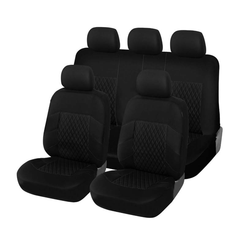 DZSGJNOF Pkw-Sitzbezüge Four Seasons Universal-Autositzbezug Komplettes Set Airbag-kompatibler Stoff-Stuhlbezug Innendekoration Autositzschutz Auto Schonbezüge(Beige) von DZSGJNOF