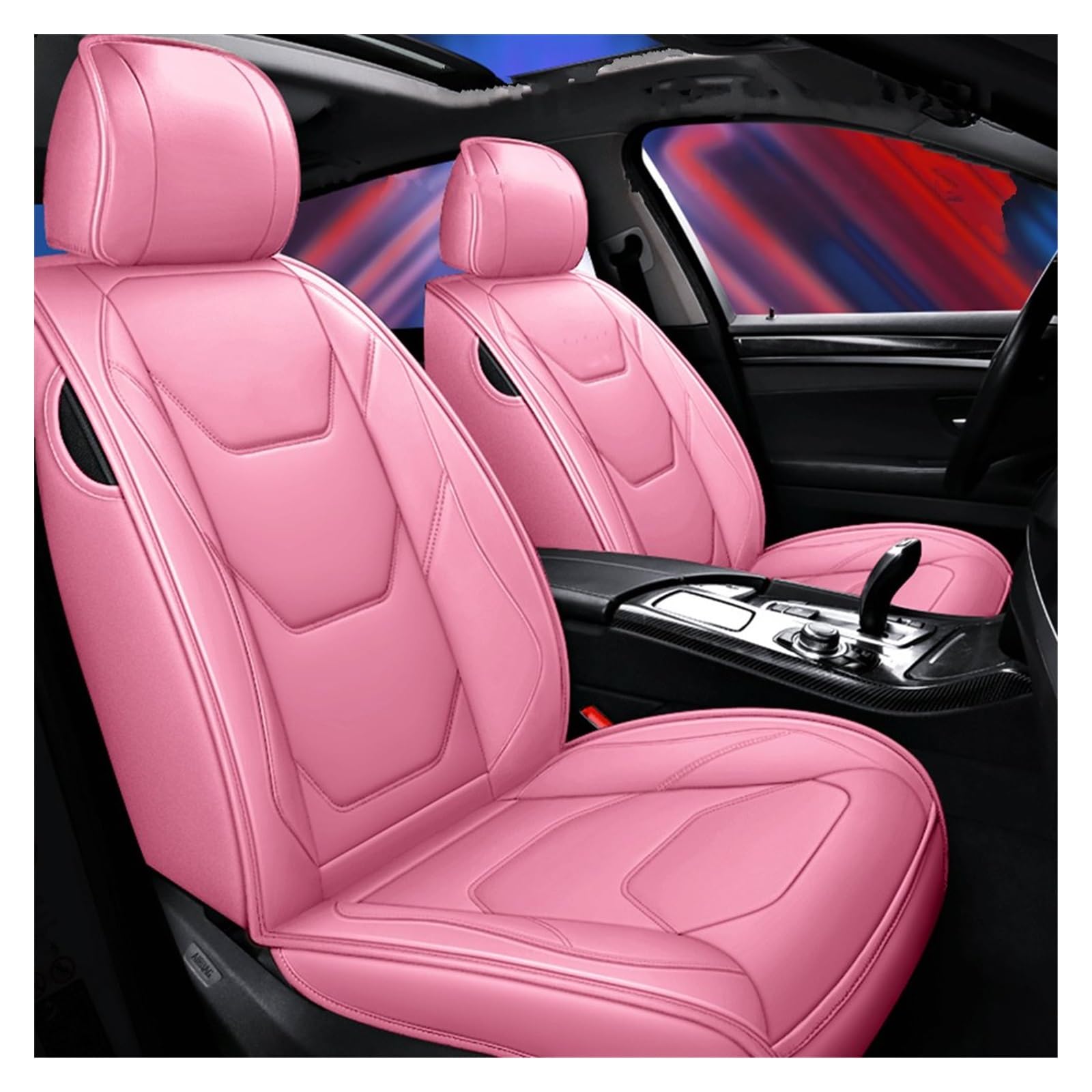 DZSGJNOF Pkw-Sitzbezüge Leder-Autositzbezüge Für Chevy Für Captiva Für Aveo Für Cruze Für Epica Für Lacetti Für Sonic Für Spark Für Equinox Universal Interior Auto Schonbezüge(Pink) von DZSGJNOF