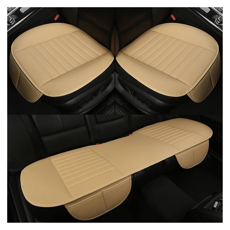 DZSGJNOF Pkw-Sitzbezüge Leder-Autositzkissen Alle Medels A6L R8 Q3 Q5 Q7 S4 RS Für TT Für Quattro A7 A8 A3 A4 A5 Autozubehör Anti-Rutsch Auto Schonbezüge(Beige) von DZSGJNOF