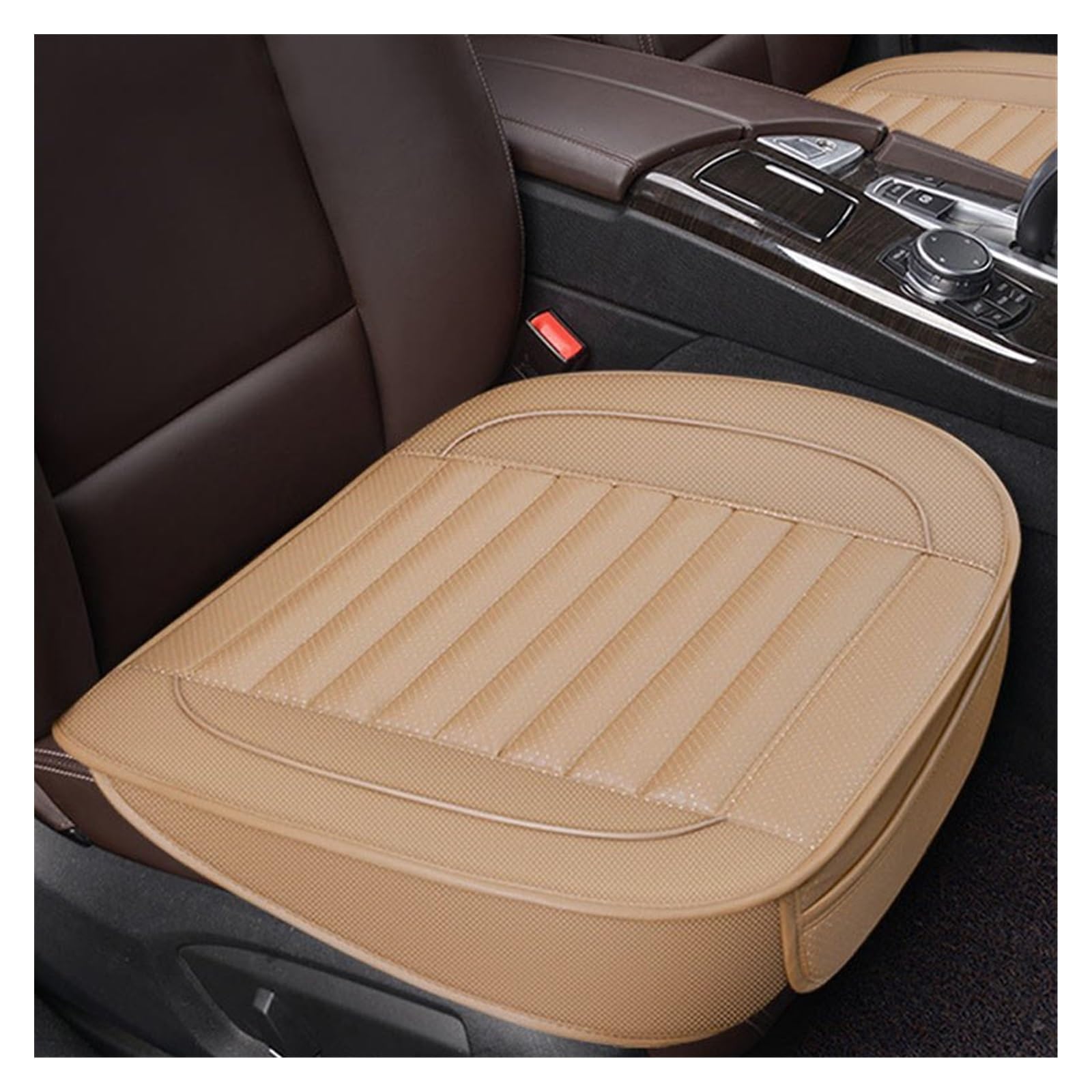 DZSGJNOF Pkw-Sitzbezüge Neueste Auto Sitz Abdeckung Atmungsaktive Auto Innen Sitz Abdeckung PU Leder Vier Jahreszeiten Kissen Auto Lieferungen Stuhl Zubehör Auto Schonbezüge(Beige Front 1pc) von DZSGJNOF