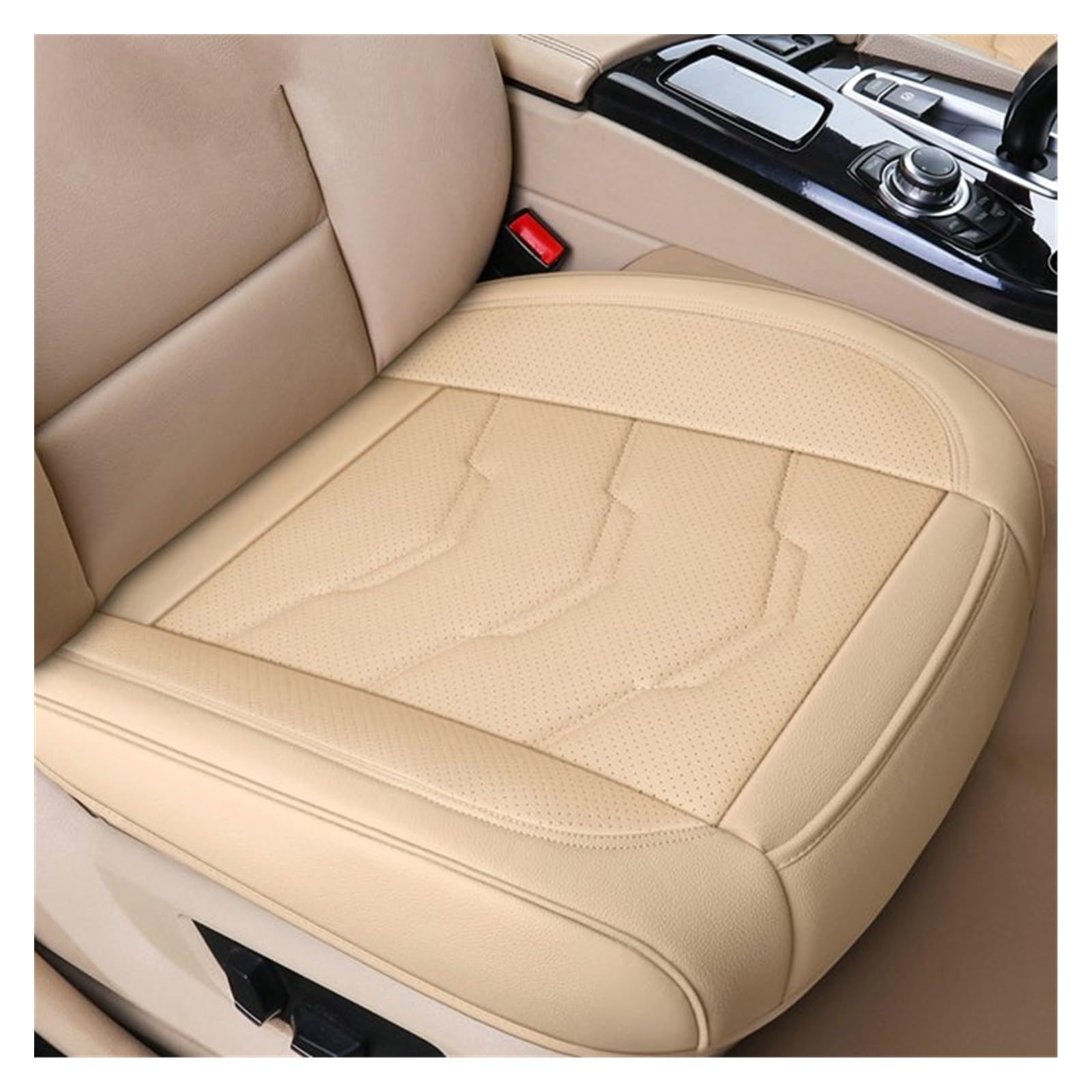 DZSGJNOF Pkw-Sitzbezüge PU Leder Auto Sitz Abdeckung Surround Abdeckung Kissen Vier Jahreszeiten Universal Auto Sitze Protector Stuhl Matte Innen Automotive Waren Auto Schonbezüge(1pc Front beige) von DZSGJNOF