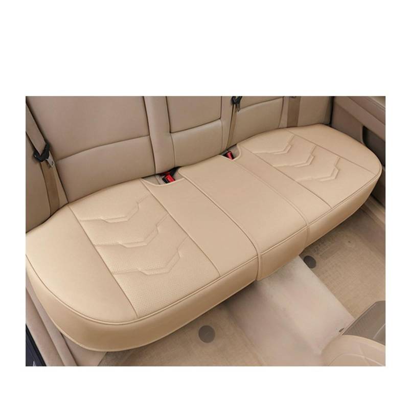 DZSGJNOF Pkw-Sitzbezüge PU Leder Auto Sitz Abdeckung Surround Abdeckung Kissen Vier Jahreszeiten Universal Auto Sitze Protector Stuhl Matte Innen Automotive Waren Auto Schonbezüge(1pc Rear beige) von DZSGJNOF