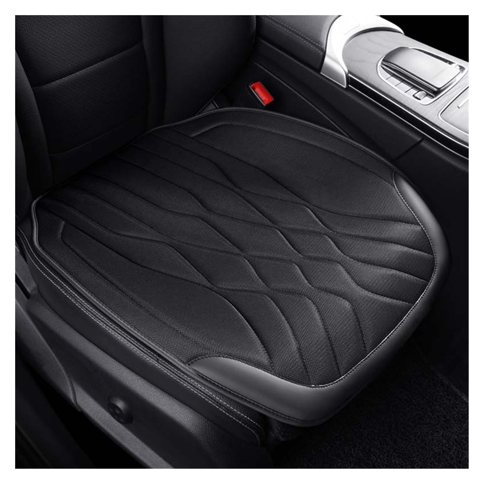 DZSGJNOF Pkw-Sitzbezüge Seide Auto Kissen Sitz Sommer Vorne Oder Hinten Sitz Zurück Kissen Pad Matte Rückenlehne Universal Für Auto Innen LKW SUV Auto Schonbezüge(Single Black) von DZSGJNOF