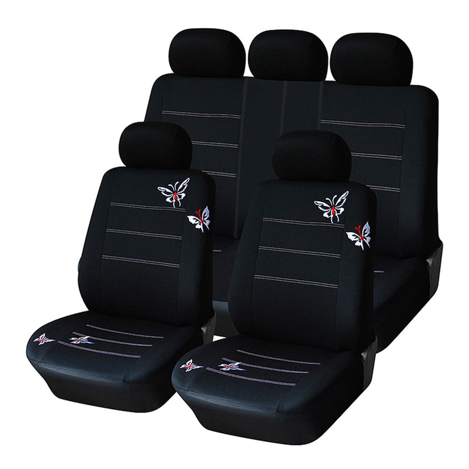 DZSGJNOF Pkw-Sitzbezüge Stickerei Schmetterling Styling Autositzbezüge Kissen Für Kia Für Rio 3 Für Spectra Für Soul 2011G Sitzbezüge Für Autos Komplette Sets Auto Schonbezüge(Full Set) von DZSGJNOF