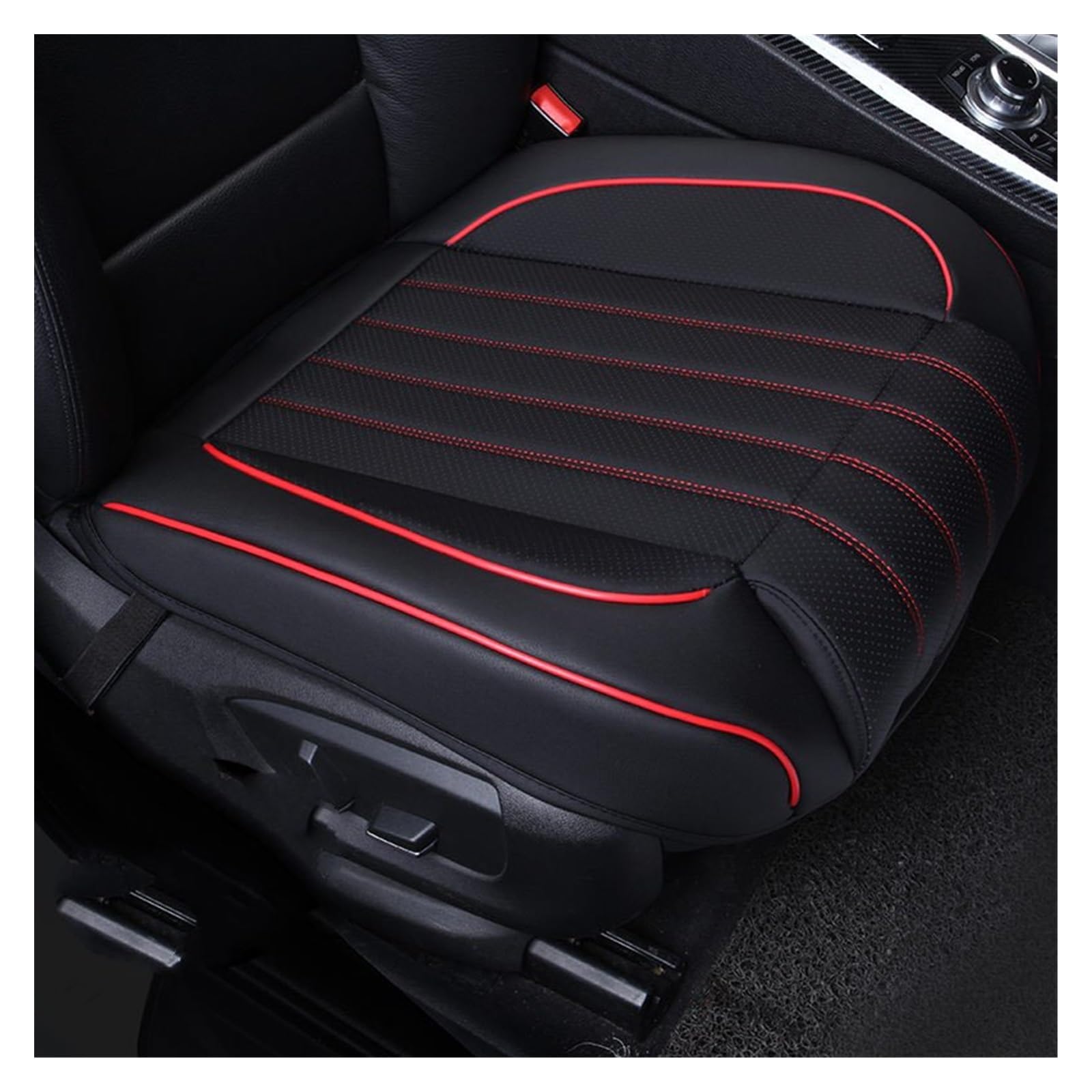 DZSGJNOF Pkw-Sitzbezüge Ultra-Luxus PU Leder Auto Sitz Schutz Auto Sitz Abdeckung Für VW Für CC Für Golf Für Jetta Für Passat Für Touareg Auto Schonbezüge(1 pcs Black red) von DZSGJNOF