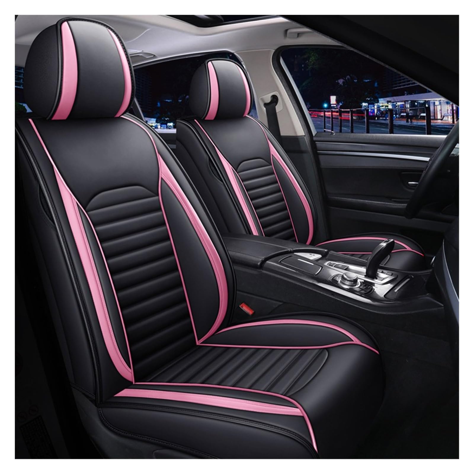 DZSGJNOF Pkw-Sitzbezüge Universal Leder Autositzbezüge Für Megane Für Captur Für Kadjar Für Fluence Für Captur Für Laguna Für Latitude Interior Auto Auto Schonbezüge(Pink) von DZSGJNOF