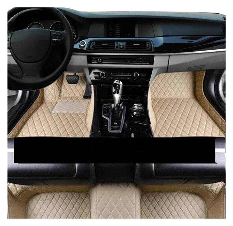 Auto Fußmatten Auto-Fußmatten für Citroen für Grand C4 für Picasso 7-Sitzer 2006-2013 Ledermatten Teppiche Pad Innenteile Autozubehör Autofußmatten(LHD Beige) von DZSGTTUJJ