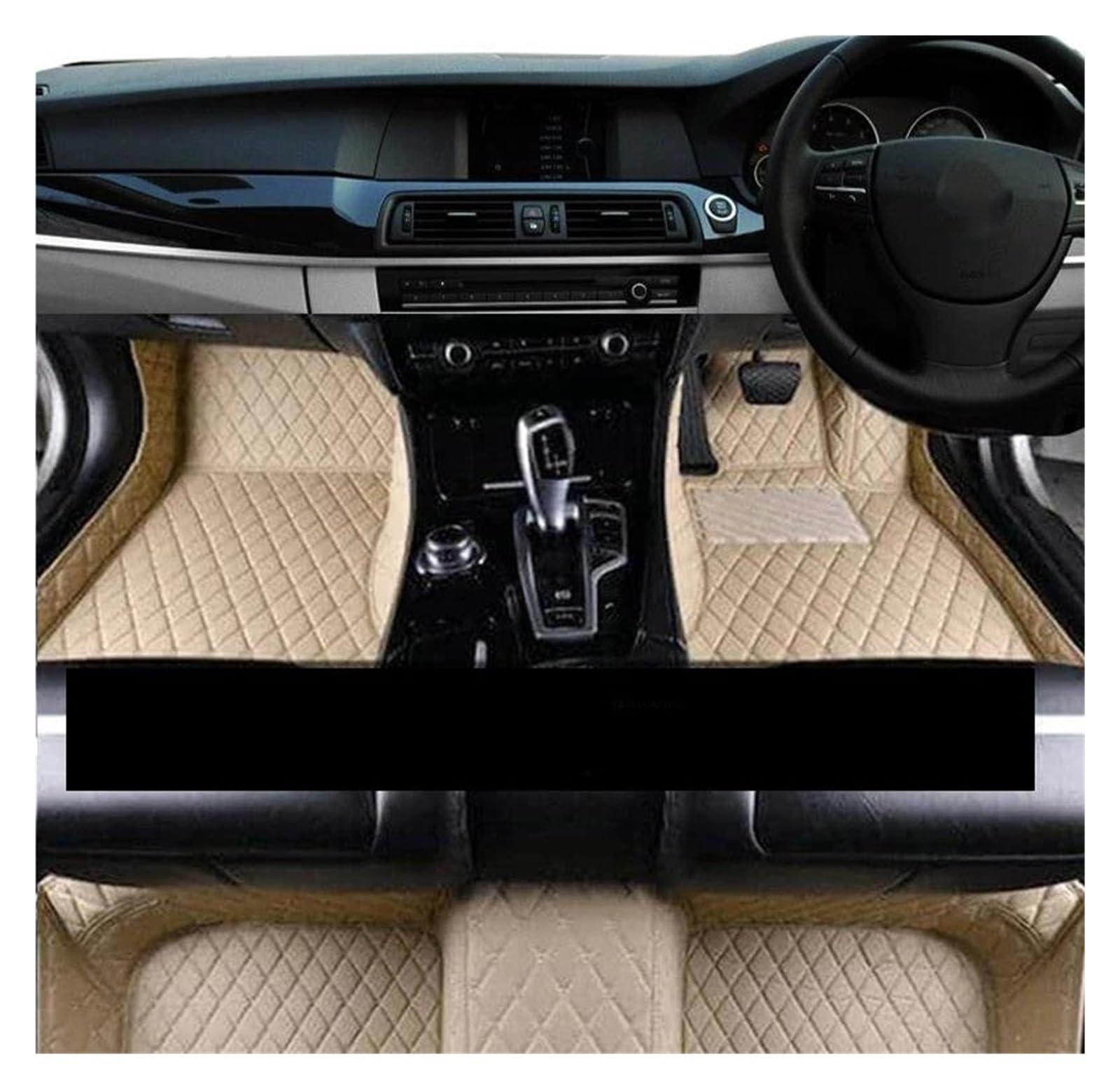 Auto Fußmatten Auto-Fußmatten für Peugeot 308 T7 für MK1 2007-2013 Schutzpolster Ledermatte Teppiche Teppiche Autozubehör Innenteile Autofußmatten(RHD Beige) von DZSGTTUJJ