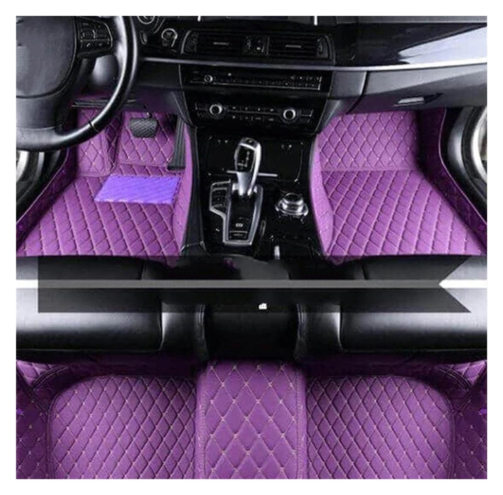 Auto Fußmatten Auto-Fußmatten für Peugeot 406 1995–2004 4-Türer Limousine, Anti-Schmutz-Pads, Leder, Auto-Matt-Teppich, Autozubehör Autofußmatten(LHD Purple) von DZSGTTUJJ