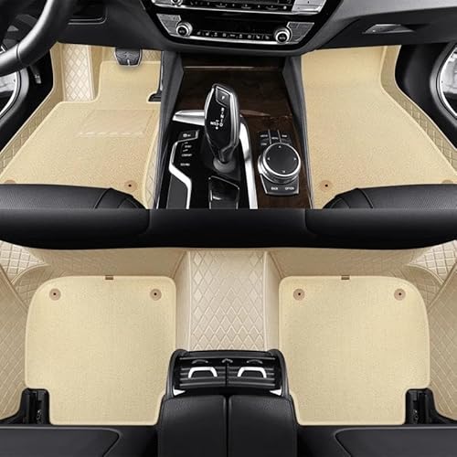 Auto Fußmatten Custom Fashion Full Set Auto Fußmatten für Cayenne 2011 2012 2013 2014 2015 2016 2017 Auto Matten Teppiche Innenausstattung Autofußmatten(Beige) von DZSGTTUJJ