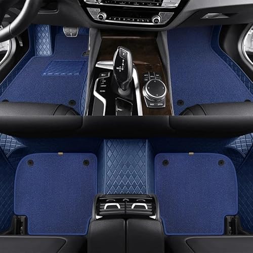 Auto Fußmatten Custom Fashion Full Set Auto-Fußmatten für Cayenne 2018 2019 2020 2021 2022 Auto-Matten Teppiche Innenausstattung Autofußmatten(Blau) von DZSGTTUJJ