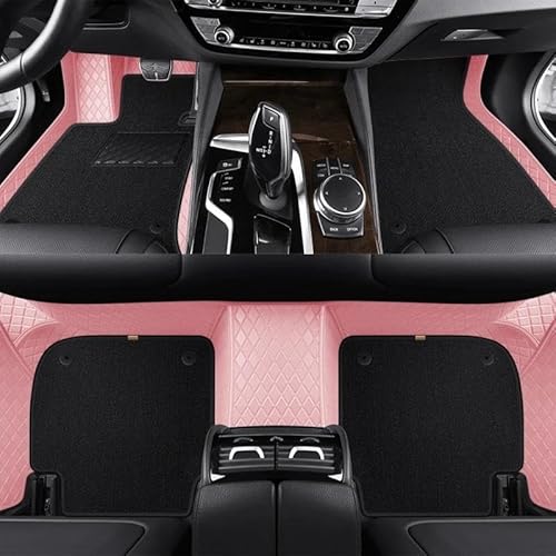 Auto Fußmatten Custom Fashion Full Set Auto-Fußmatten für Chrysler 300C 2006 2007 2008 Auto-Matten Teppiche Styling Innenausstattung Autofußmatten(Pink) von DZSGTTUJJ