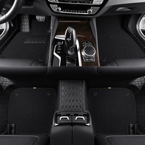 Auto Fußmatten Custom Fashion Full Set Auto Fußmatten für Peugeot 3008 2013 2014 2015 2016 2017 2018 2019 Auto Matten Teppiche Innenausstattung Autofußmatten(Schwarz) von DZSGTTUJJ