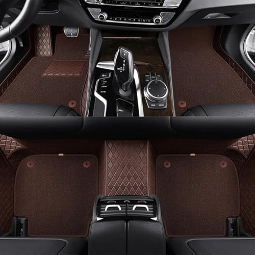 Auto Fußmatten Custom Fashion Full Set Auto-Fußmatten für Skoda für Superb 3 2016 2017 2019 2020 2021 Auto-Matten Teppiche Innenausstattung Autofußmatten(Braun) von DZSGTTUJJ