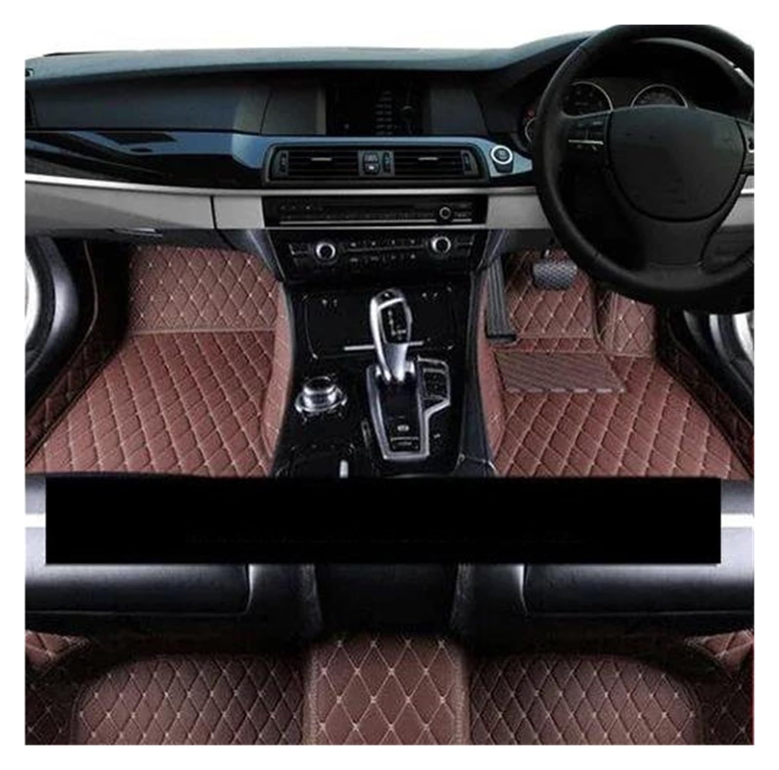 Auto Fußmatten Leder-Autofußmatten für VW für Phaeton GP0 1 2 3 4 2003~2014 5 Sitze wasserdichte Pads Bodenteppiche Autozubehör Autofußmatten(RHD Dark Brown) von DZSGTTUJJ