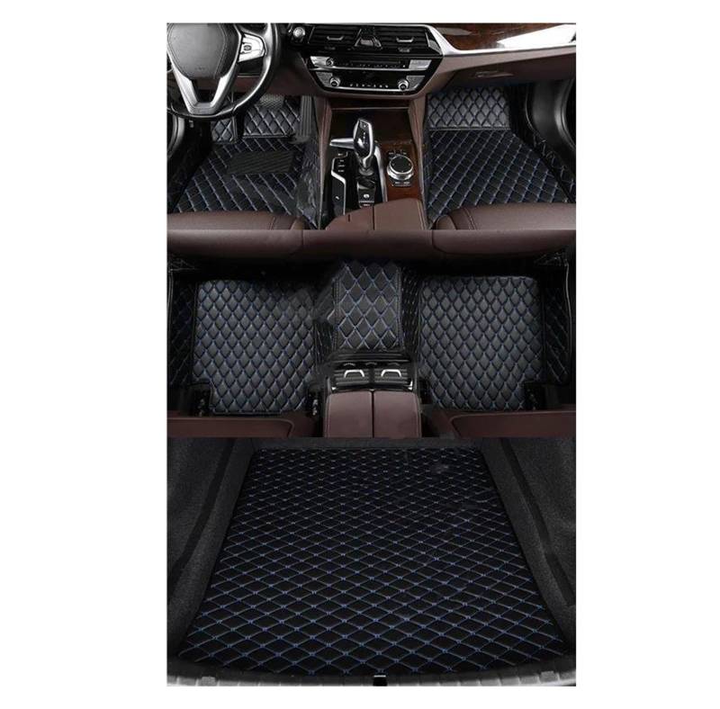 Fußmatten Auto-Bodenmatte Für 6er-Serie Für E63 2 Türen 2003-2006 2007 2008 2009 2010 Innenausstattung Teppich Kofferraummatte Automatten(Schwarz Blau) von DZSGTTUJJ