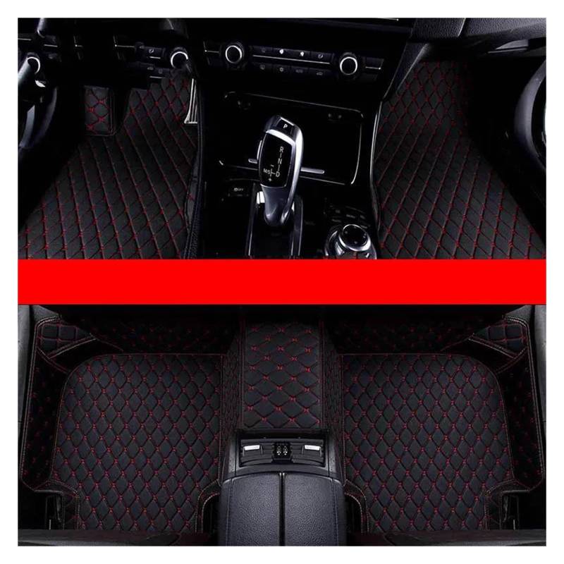 Fußmatten Für X5 E53 E70 F15 G05 X5M Custom Car Fußmatten Auto Zubehör Fuß Teppich Automatten(Schwarz Rot) von DZSGTTUJJ