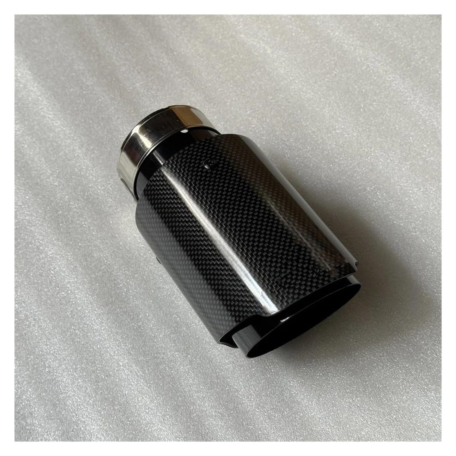 Auspuffblenden 1 Stück Einzelauto-Auspuffspitzen Schwarzes Rohr Glänzend Echt Carbon Fiber Tail End Schalldämpfer Endrohr Für Universal Endrohrblenden(ID 73MM-OD 114MM) von DZSHONGXINSM