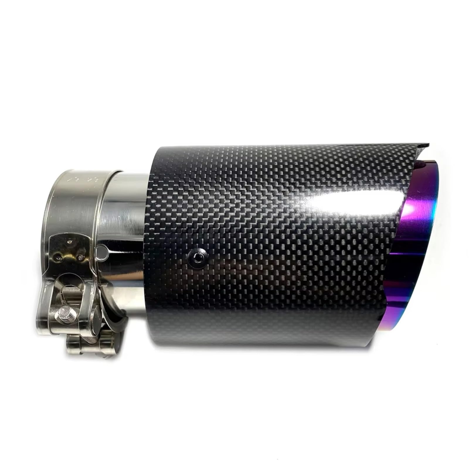 Auspuffblenden 1PC Auto Auspuff Spitze Lila Rohr Glänzend Carbon Fiber Plain Schalldämpfer Rohr Auto Teile Auspuffrohr Modifikation Endrohrblenden(IN 57MM-OUT 101MM) von DZSHONGXINSM