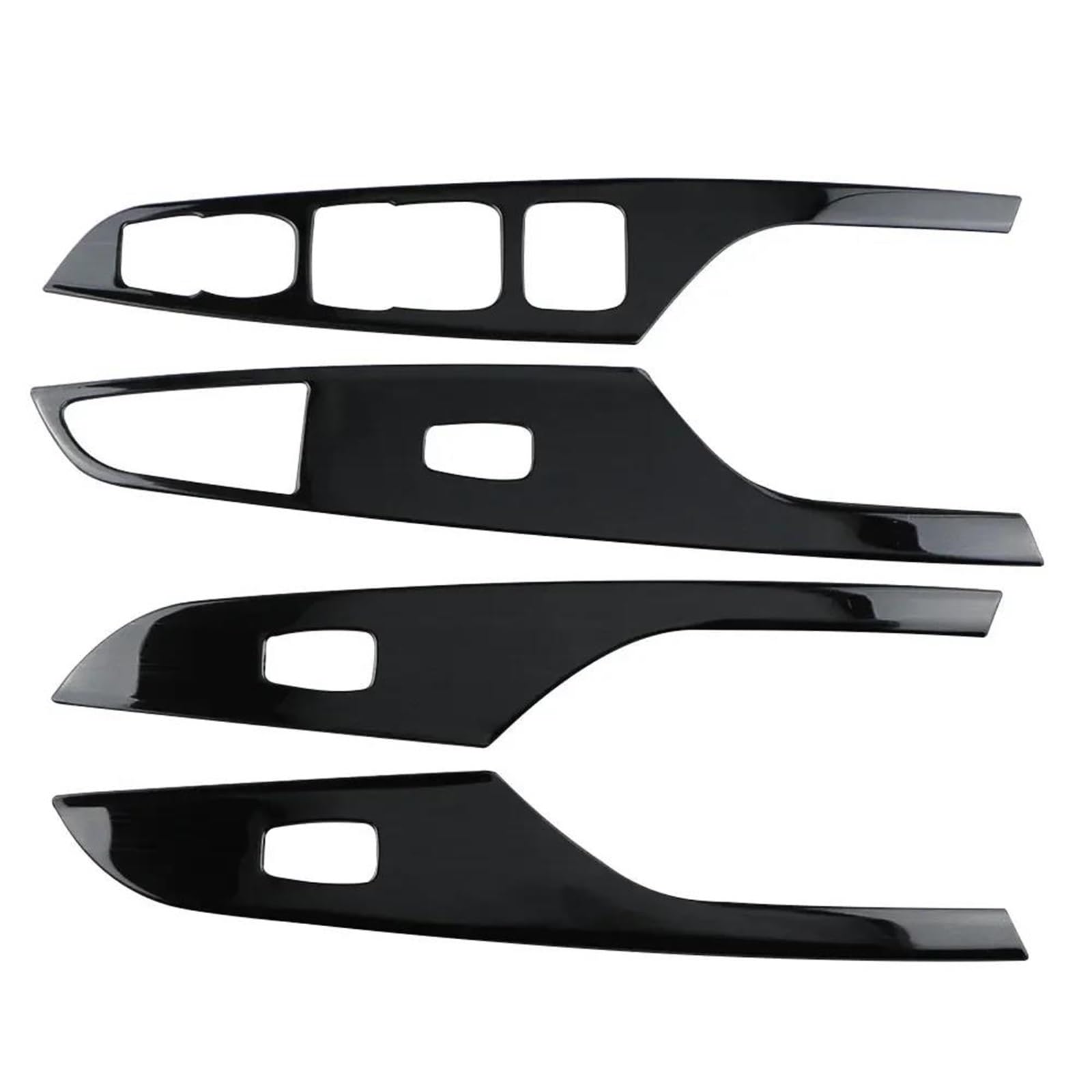 Car Trim Interior Strips 4Pcs Auto Fensterheber Schalter Panel Abdeckung Trim Dekoration Rahmen für Hyundai für Encino für Kauai für Kona 2017-2021 LHD(Schwarz) von DZSHONGXINSM