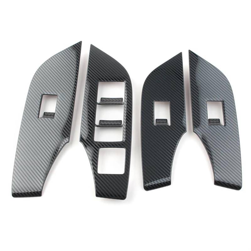 Car Trim Interior Strips Auto Innere Fenster Schalter Panel Molding Abdeckung Trim Für Toyota Für RAV4 2019 2020 Edelstahl Auto Decora Zubehör RHD LHD(LHD Carbon LOOK) von DZSHONGXINSM