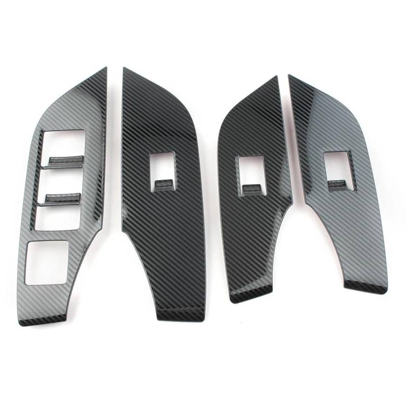 Car Trim Interior Strips Auto Innere Fenster Schalter Panel Molding Abdeckung Trim Für Toyota Für RAV4 2019 2020 Edelstahl Auto Decora Zubehör RHD LHD(RHD Carbon LOOK) von DZSHONGXINSM