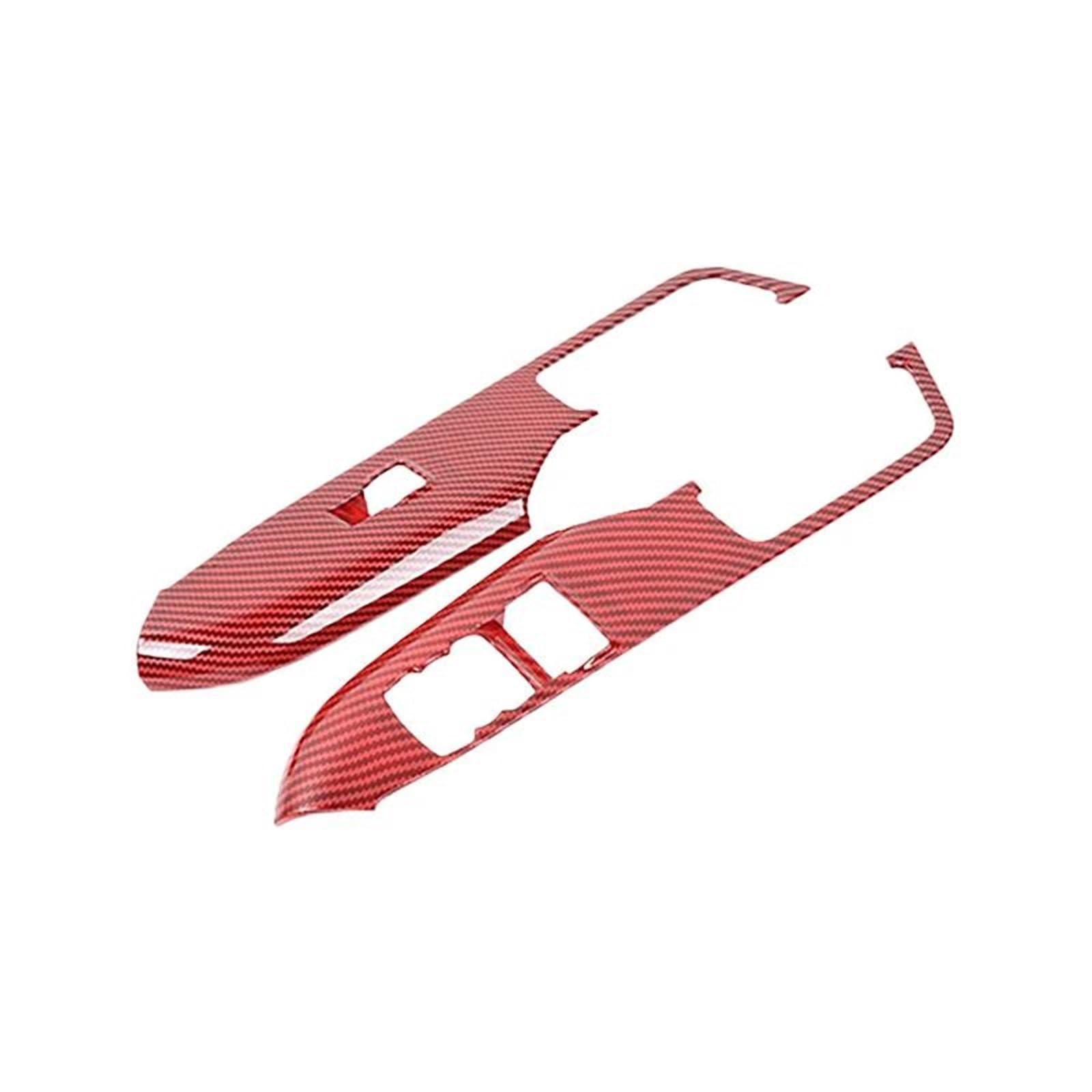 Car Trim Interior Strips Auto Türgriff Armlehne Panel Fensterheber Schalter Taste Dekorative Rahmen Abdeckung Trim Für Ford Für Mustang 2015-2023(Rot) von DZSHONGXINSM