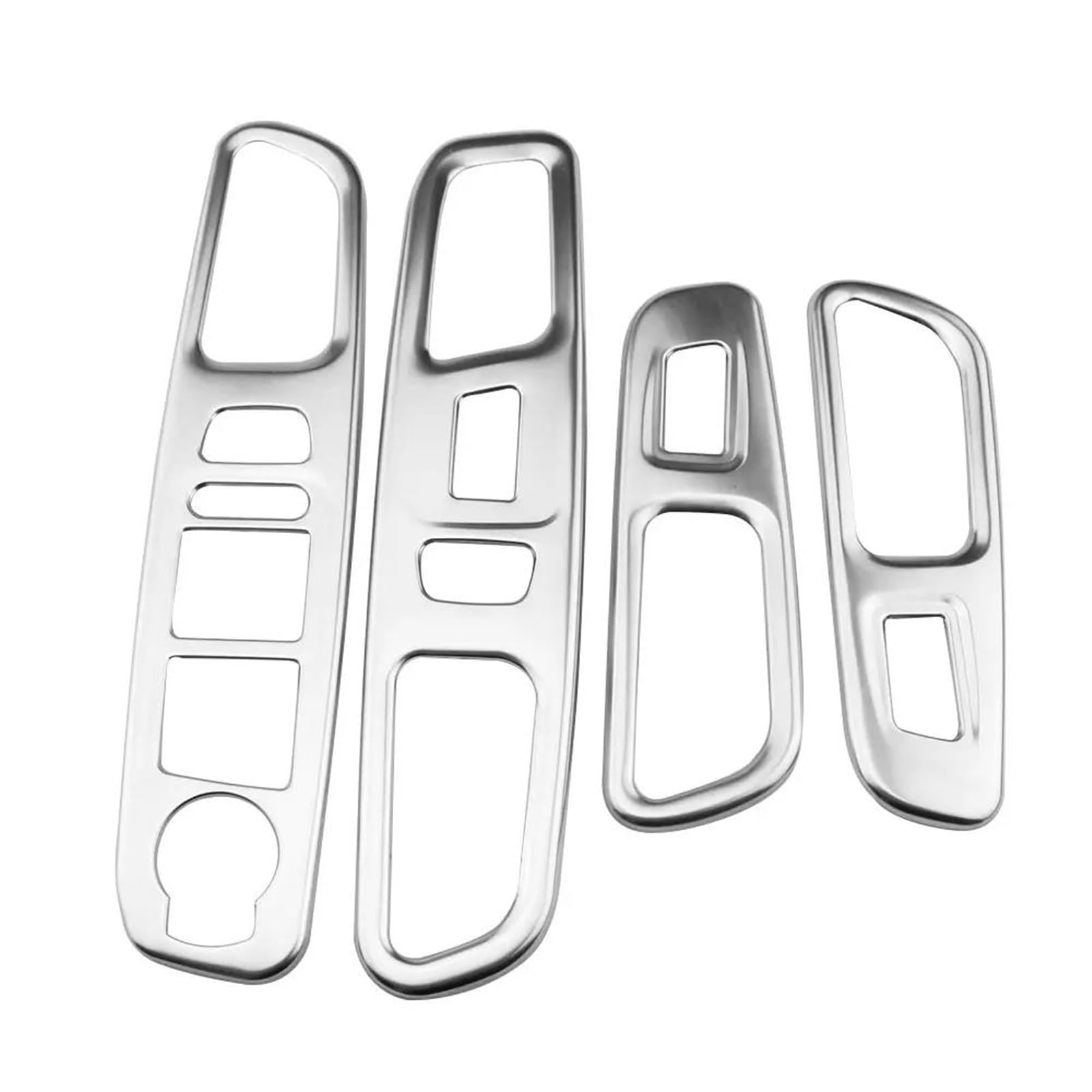 Car Trim Interior Strips Auto Windows Lifter Panel Schutz Abdeckung Fensterheber Trim Aufkleber für Jeep für Renegade LHD 2015-2021 Zubehör(ABS Silver) von DZSHONGXINSM