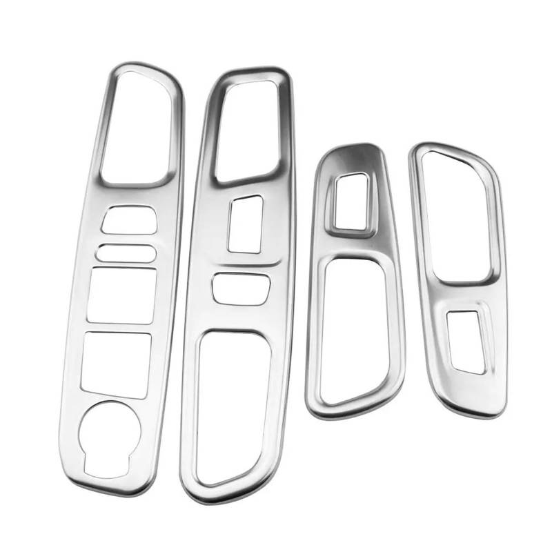 Car Trim Interior Strips Auto Windows Lifter Panel Schutz Abdeckung Fensterheber Trim Aufkleber für Jeep für Renegade LHD 2015-2021 Zubehör(Stainless Silver) von DZSHONGXINSM