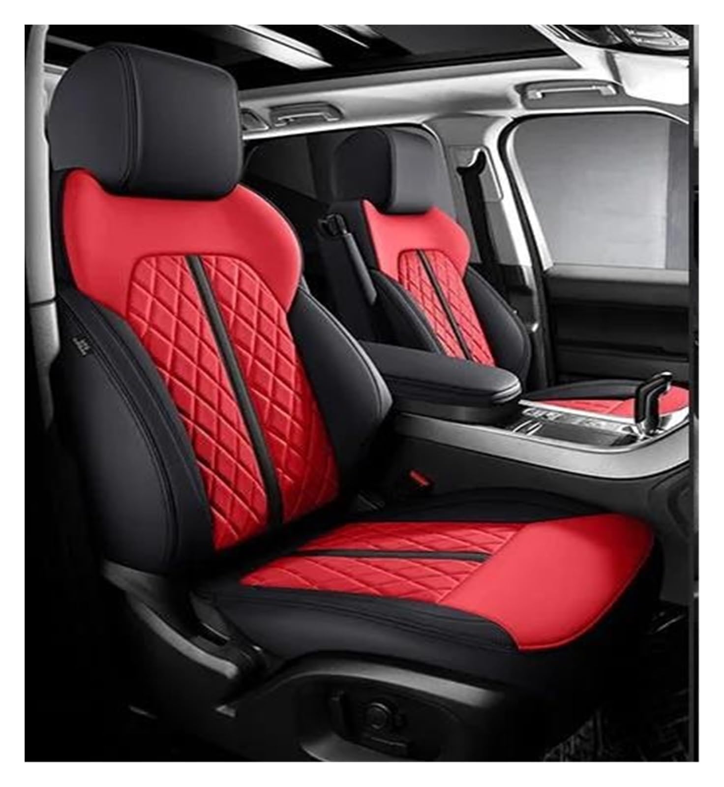 DZSHONGXINSM Sitzbezüge Auto Autositzbezüge Für Lexus Für Nx300h Lx470 570 Gs300 Ls430 Ct200h Gx460 470 Rx Is300h Rx330 350, Individuelles Leder-Autozubehör Sitzbezügesets(Schwarz Rot) von DZSHONGXINSM