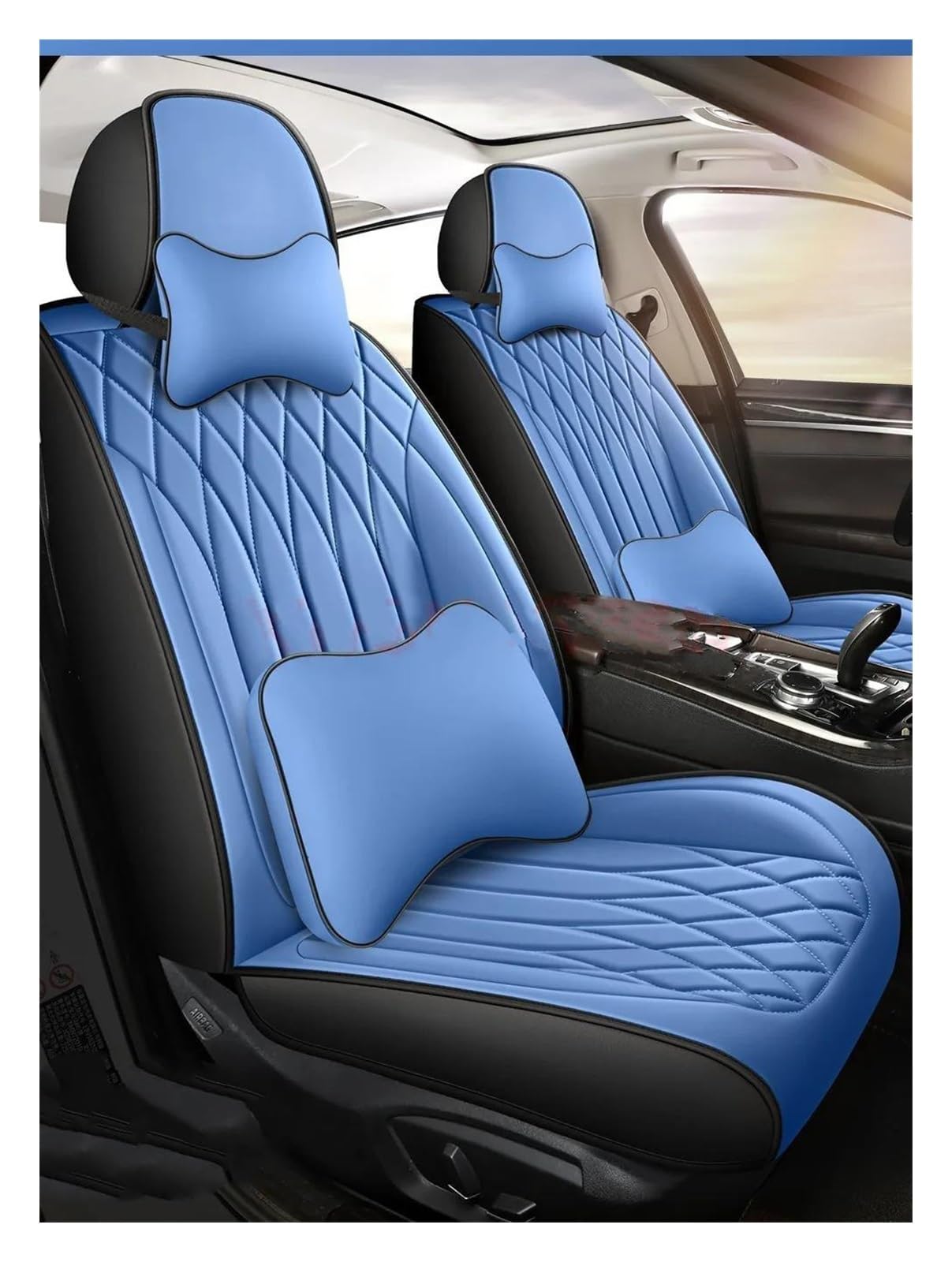 DZSHONGXINSM Sitzbezüge Auto Autositzbezug Für Chevy Alle Modelle Für Cruze Für Blazer Für Captiva Für Camaro Für Aveo Für Malibu Für Equinox Innenzubehör Sitzbezügesets(Luxury Blue 5 Seat) von DZSHONGXINSM