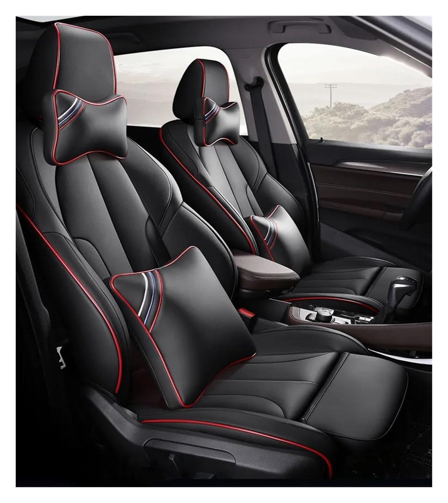 DZSHONGXINSM Sitzbezüge Auto Benutzerdefinierte Autositzbezüge Set Leder Komplettset Für X5 X6 Z4 E53 E70 E71 E72 E85 E86 E89 F15 Autozubehör Sitzschutz Sitzbezügesets(BLACK LUX) von DZSHONGXINSM