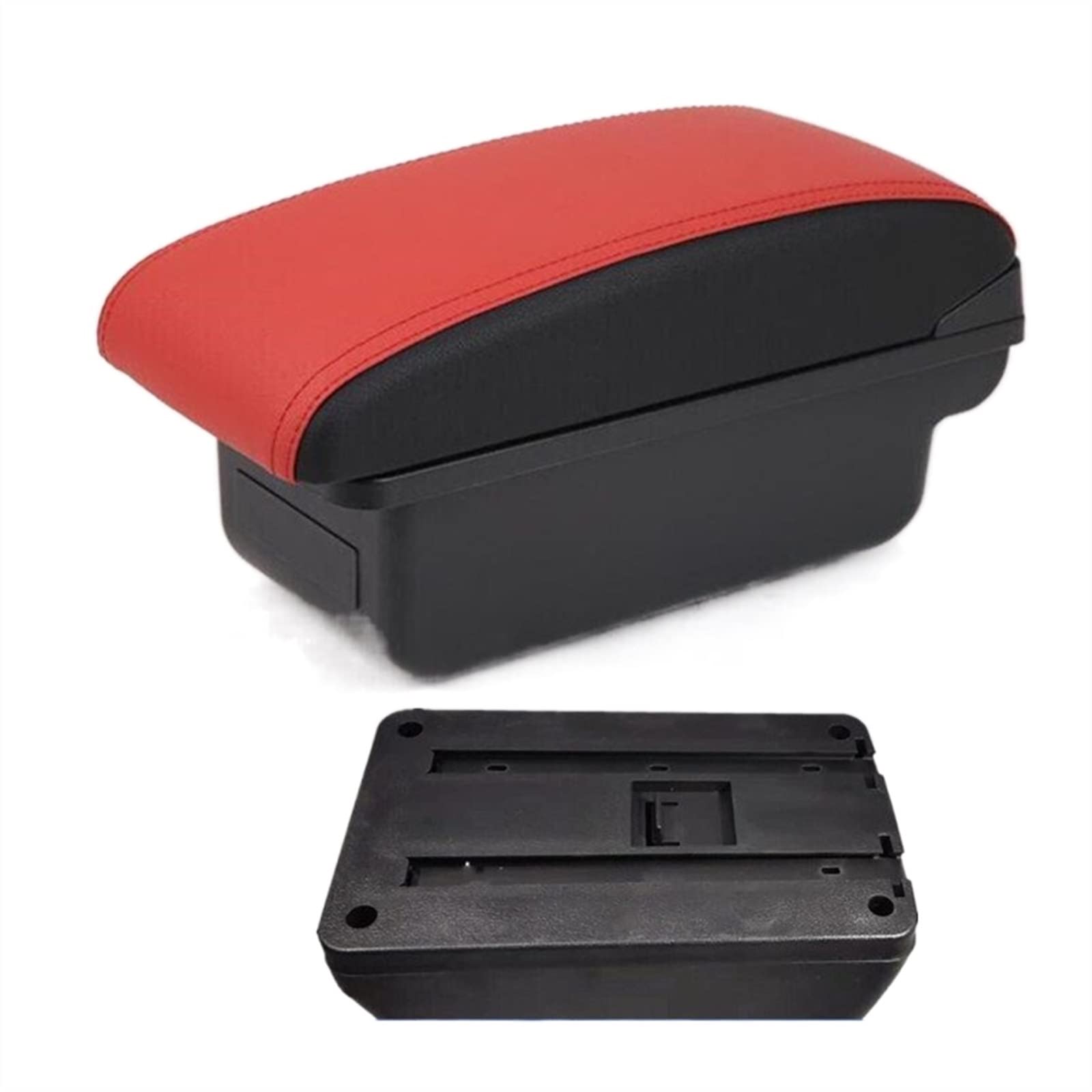 Handschuhfach Aufbewahrung Armlehne Nachrüstteile Für Peugeot Für Partner Tipi Auto Armlehne Aufbewahrungsbox Autozubehör Lade USB Mittelkonsole Aufbewahrungsbox(A Red black NO USB) von DZSHONGXINSM