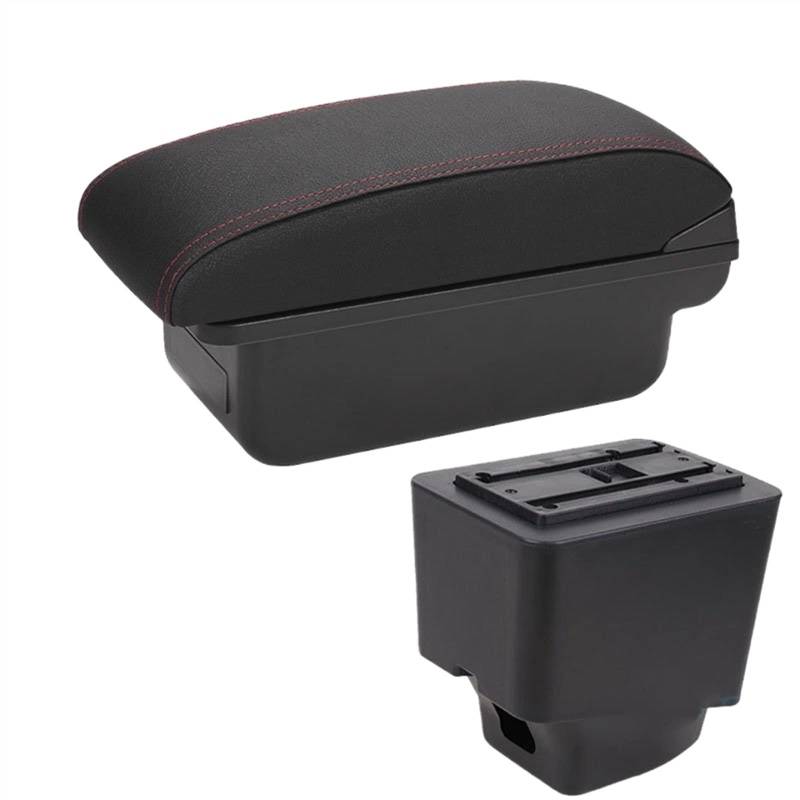 Handschuhfach Aufbewahrung Auto-Armlehne Für Captur Armlehnenbox 2018 2019 2020 2021 Autozubehör Aufbewahrungsbox Innenteile Details USB Mittelkonsole Aufbewahrungsbox(C Black red NO USB) von DZSHONGXINSM