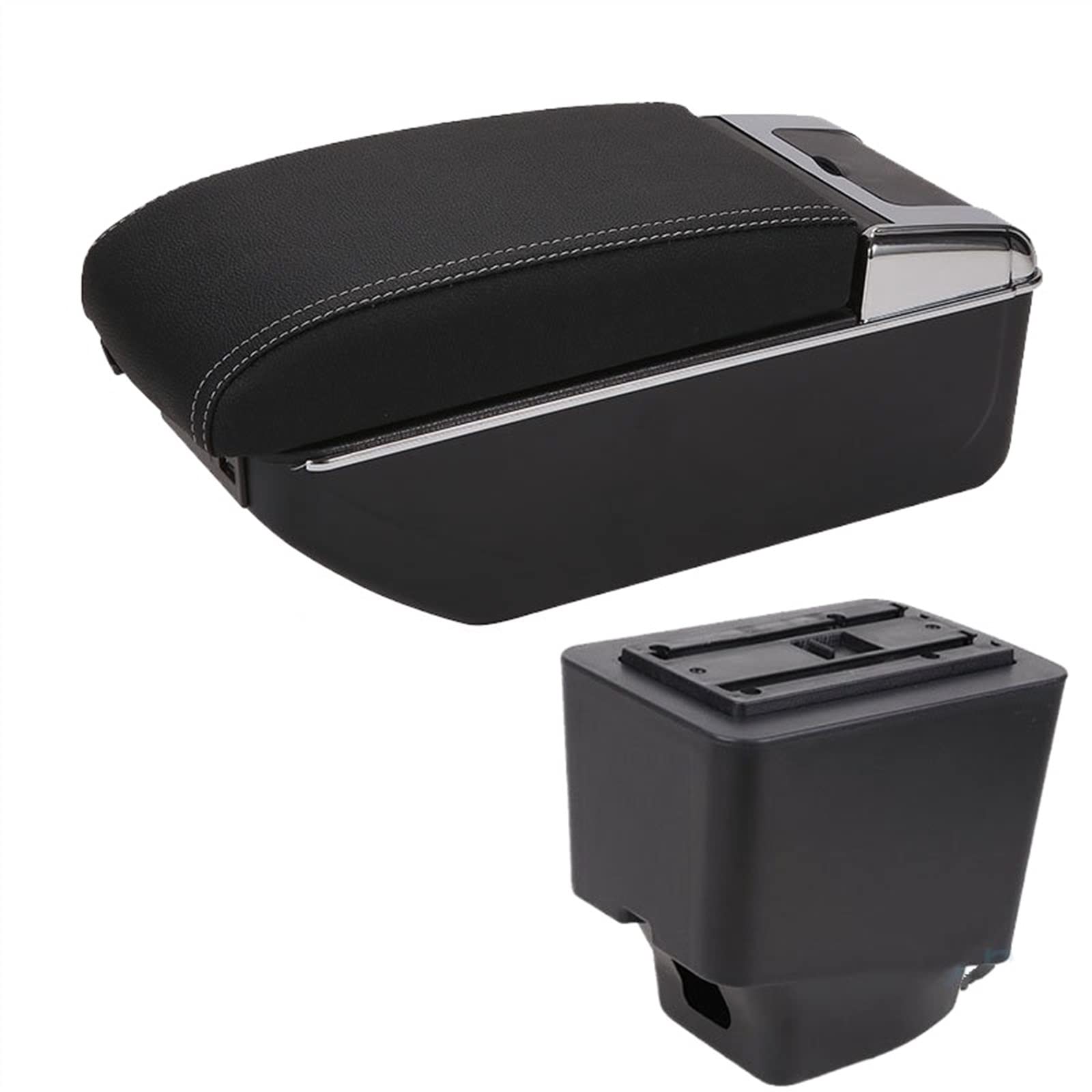 Handschuhfach Aufbewahrung Auto-Armlehne Für Für Captur Armlehnenbox 2018 2019 2020 2021 Autozubehör Aufbewahrungsbox Innenteile Details USB Mittelkonsole Aufbewahrungsbox(A Black white 7USB) von DZSHONGXINSM