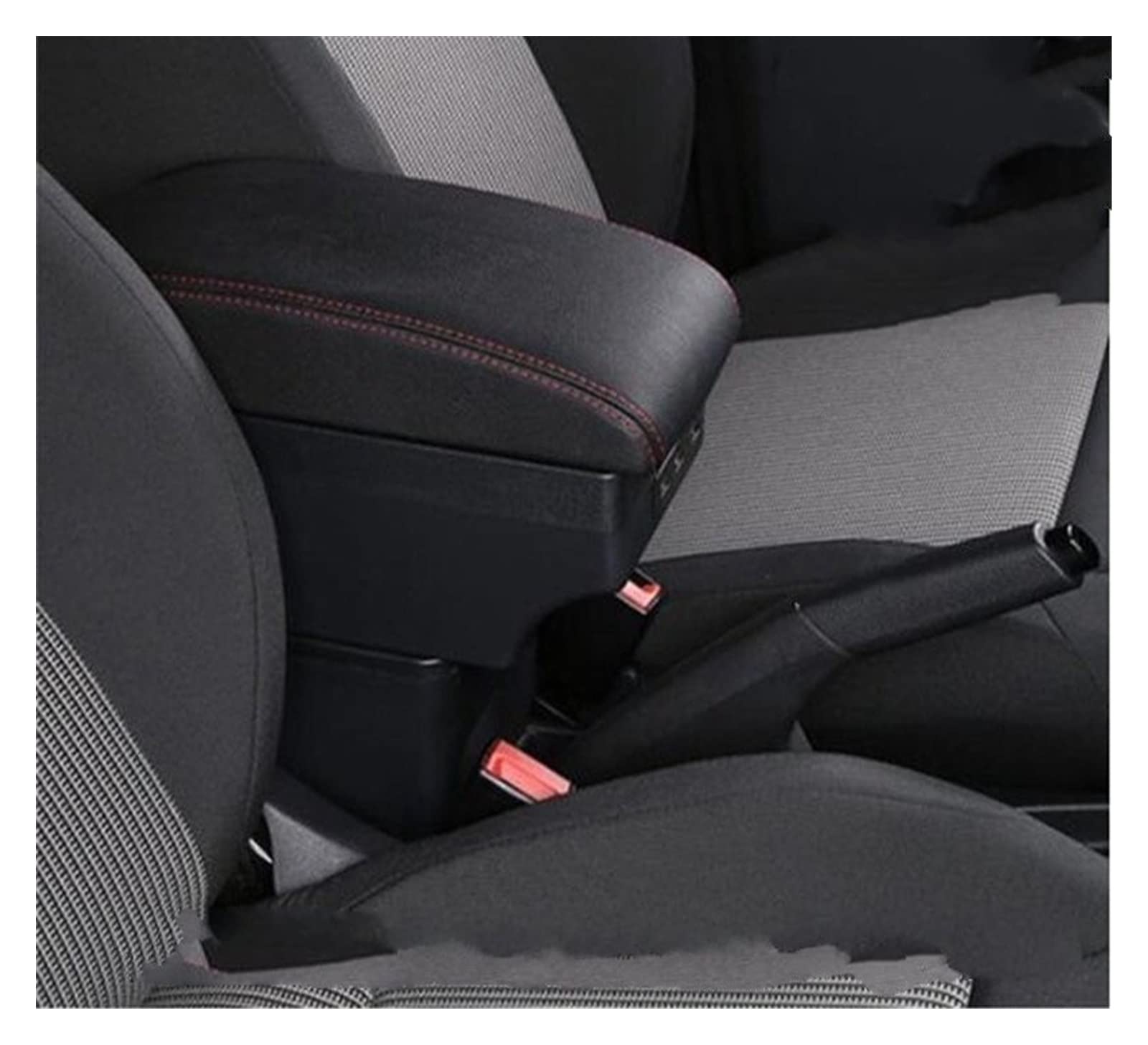 Handschuhfach Aufbewahrung Auto-Armlehne Für Seat Für Ibiza Armlehnenbox Für Seat Für Ibiza Del Zentrale Aufbewahrungsbox Nachrüst-Innenraum Mit USB-Autozubehör Mittelkonsole Aufbewahrungsbox(C red li von DZSHONGXINSM