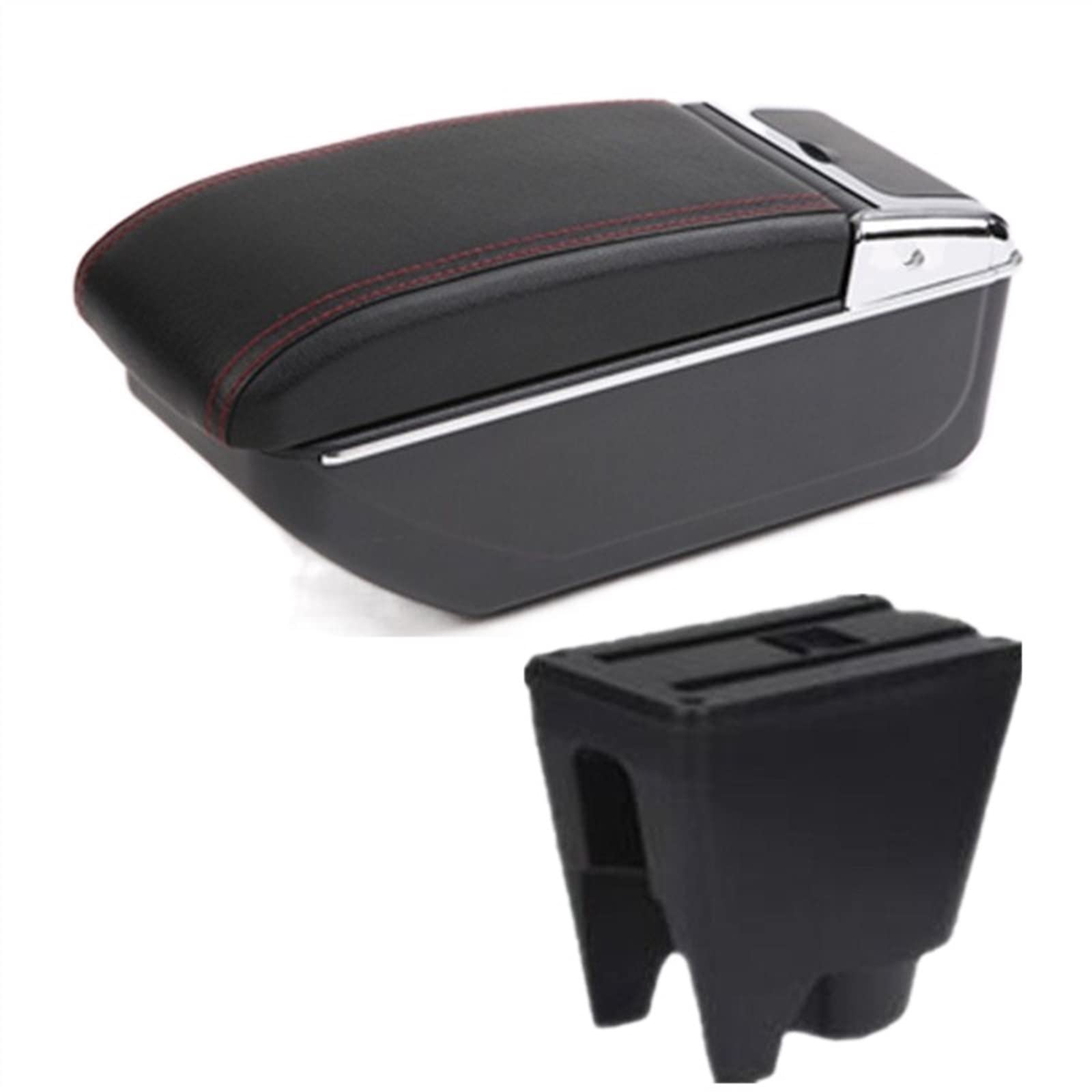 Handschuhfach Aufbewahrung Für BYD F0 Armlehnenbox Innenraum Auto Armlehne Center Aufbewahrungsbox USB Car-Styling Decorat Mittelkonsole Aufbewahrungsbox(B red line NO USB) von DZSHONGXINSM